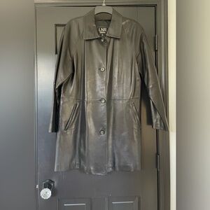 LNR Women's Black Leather Coat